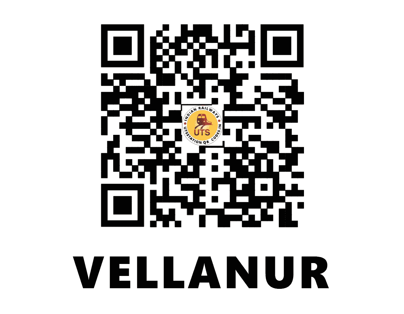 UTS QR Code for VELLANUR - VEL (SR - TAMIL NADU)